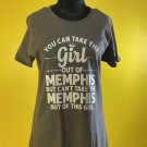 New Cotton Medium Ladies Gray White T Shirt Short Sleeve Memphis Girl