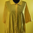 Vintage Jonquil by Judy Bond 22W Yellow Blouse Top Collar Button Down 2418