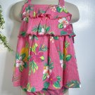 New  Carter’s Baby  Floral Pink Green  3 Months  Playwear Dress 2 pc  Hawaiian  Ruffle