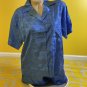 New EJC Intimates M Polyester Blue Short Sleeve Button Down Satin Sleepwear PJ Set