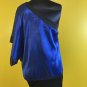 Studio Y M Polyester Black Blue One Shoulder Tunic Dress Satin Floral Print