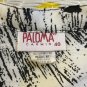 Vintage Paloma Carmin 40 Polyester Sheer Black White Button Down Long Sleeved Collarless
