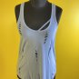 Express One Eleven Small Ripped Tank Racerback Light Blue