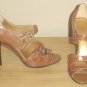 NEW in Box TAHARI HEELS Darryl Shoes Sandals 7.5M BROWN Kid Leather