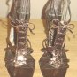 NIB VIA SPIGA GLADIATOR HEELS Metallic Leather SANDALS 8.5 BRONZE Snakeskin Shoes