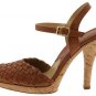 New MICHAEL KORS HEELS Gianna Cork Platform Shoes SIZE 10M LUGGAGE BROWN