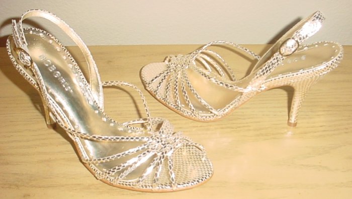 bcbg metallic sandals