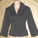 NEW Ladies KENAR BLAZER Lightweight Fitted Jacket  SIZE 6 BLACK Cotton Pique