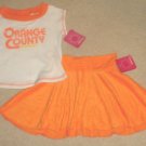 NEW Girls 2 PIECE SKIRT SET Outfit Graphic Tee + Matching Skirt SIZE 4/5 ORANGE NEW Girls 2 PIECE SKIRT SET Outfit Graphic Tee + Matching Skirt SIZE 4/5 ORANGE