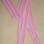 NEW Ladies FRINGED MUFFLER SCARF One Size Fits All PINK STRIPE