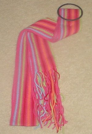 NEW Ladies MUFFLER SCARF One Size Fits All CORAL STRIPE