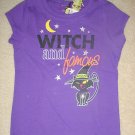 NEW Girls HALLOWEEN TOP "Witch and Famous" T-Shirt SIZE 7/8 PURPLE NEW Girls HALLOWEEN TOP "Witch and Famous" T-Shirt SIZE 7/8 PURPLE