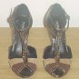 NEW Mossimo T-STRAP HEELS Peep Toe PUMPS Peace Shoes SIZE 10 SNAKE/SUEDE