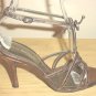 New VIA SPIGA GLADIATOR HEELS Metal Whips Strappy Sandals 8M BRONZE Snakeskin Shoes