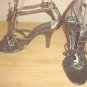 New VIA SPIGA GLADIATOR HEELS Metal Whips Strappy Sandals 8M BRONZE Snakeskin Shoes