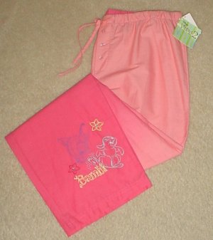 Ladies DISNEY PAJAMA BOTTOMS Bambi Lounge Pants M EDIUM Peach