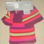 NEW Girls 3 PIECE KNIT MUFFLER SET Scarf, Gloves and Hat PURPLE STRIPE One Size