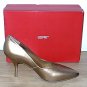 NIB Esprit METALLIC PUMPS Ladies Stiletto Heels SIZE 8.5 Antique Gold LEATHER Shoes