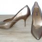 NIB Esprit METALLIC PUMPS Ladies Stiletto Heels SIZE 8.5 Antique Gold LEATHER Shoes