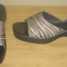 NEW Liz Claiborne PLATFORM SANDALS Ladies Slides SIZE 11 ZEBRA PRINT Shoes