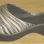 NEW Liz Claiborne PLATFORM SANDALS Ladies Slides SIZE 11 ZEBRA PRINT Shoes