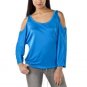 NEW Ladies JEAN PAUL GAULTIER Top Cold Shoulder Blouse BLUE XL