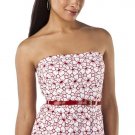 Jean Paul GAULTIER SHEATH DRESS Size 9 RED/WHITE Strapless Belted