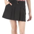 New JEAN PAUL GAULTIER BELTED SKIRT Pinstripe Mini SIZE 5 BLACK