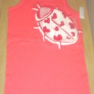 New GIRLS Old Navy GRAPHIC TANK TOP Cotton Ladybug Tee LARGE 10/12  CORAL