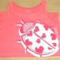 New GIRLS Old Navy GRAPHIC TANK TOP Cotton Ladybug Tee LARGE 10/12 CORAL