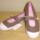 New GIRLS xhilaration CANVAS FLATS SHOES Athletic Sneakers 4M BROWN