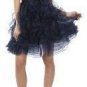 NEW ZAC POSEN RUFFLED TUTU DRESS Size 11 BLACK/BLUE Party Cocktail Occasion