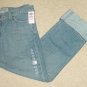 NEW Ladies CUFFED JEANS Stretch Denim Cropped Pants SIZE 6 Short BOYFRIEND FIT