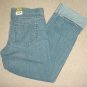 NEW Ladies CUFFED JEANS Stretch Denim Cropped Pants SIZE 6 Short BOYFRIEND FIT