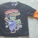 NEW Toddler HALLOWEEN T-SHIRT "Monster In Training" Layered Top SIZE 3T BLACK