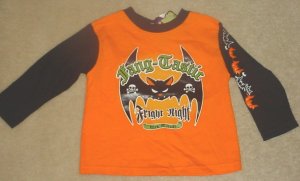 NEW Infant HALLOWEEN TOP Long Sleeve T-Shirt 24 Months BLACK/ORANGE