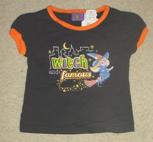 NEW Infant HALLOWEEN TOP "Witch and Famous" Graphic T-Shirt 18 Months BLACK
