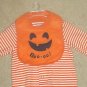 NEW Carters HALLOWEEN ONESIE and BIB 2 Piece Set 0-3 MONTHS Orange