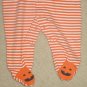 NEW Carters HALLOWEEN ONESIE with PUMPKIN BIB 2 Piece Set 3-6 MONTHS Orange