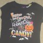 NEW Girls HALLOWEEN TOP 'Hand Over the Candy' T-Shirt SIZE 6/6X BLACK