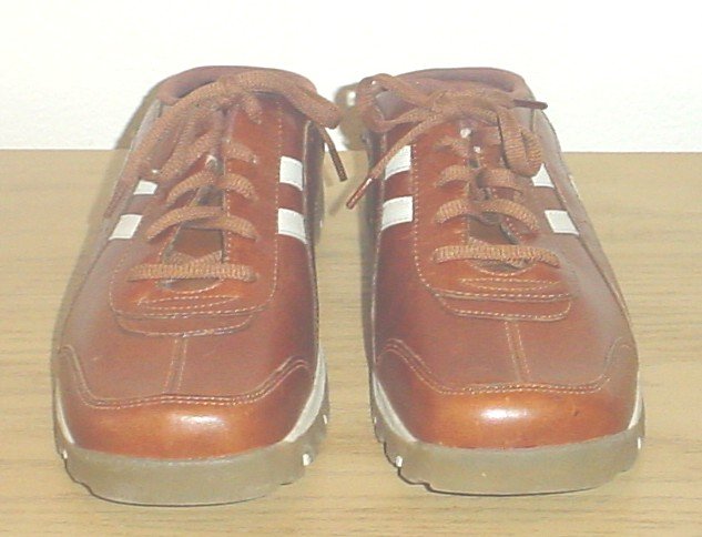 sneakers with brown sole