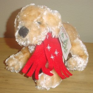 NWT PLUSH PUPPY Holiday Stuffed Animal with MUFFLER Toy Gift