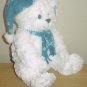 NWT Holiday PLUSH TEDDY BEAR Stuffed Animal in Muffler and Cap 18" WHITE Gift Decor