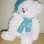 NWT Holiday PLUSH TEDDY BEAR Stuffed Animal in Muffler and Cap 18" WHITE Gift Decor