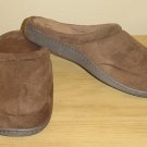 NIB Mens Stafford PLUSH LINED SUEDE SLIPPERS Indoor/Outdoor LARGE 9.5-10.5 BROWN