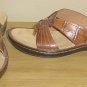 NEW Ladies CLARKS SANDALS Leather Shoes SIZE 11M CHESTNUT BROWN Slides