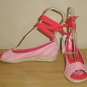 NEW Old Navy ANKLE TIE ESPADRILLES Wedge Sandals 7M RED STRIPE Shoes