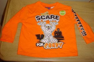 NEW Infant GLOW IN DARK HALLOWEEN TEE Top 18 Months Graphic T-Shirt ORANGE