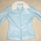 Girls FUR COLLAR COAT Water Resistant Jacket SIZE 4 ICE BLUE zip front,pockets Girls FUR COLLAR COAT Water Resistant Jacket SIZE 4 ICE BLUE zip front,pockets