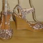 NEW Womens CHEETAH WEDGE SANDALS Old Navy Platform Wood Heels 10M Shoes